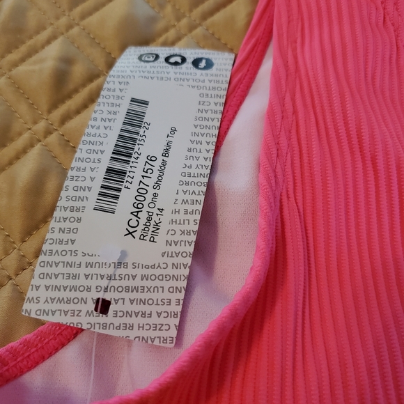 NWT Beach Boohoo Ribbed Itsy Bitsy Pink Bikini, Size 10 - Picture 10 of 13